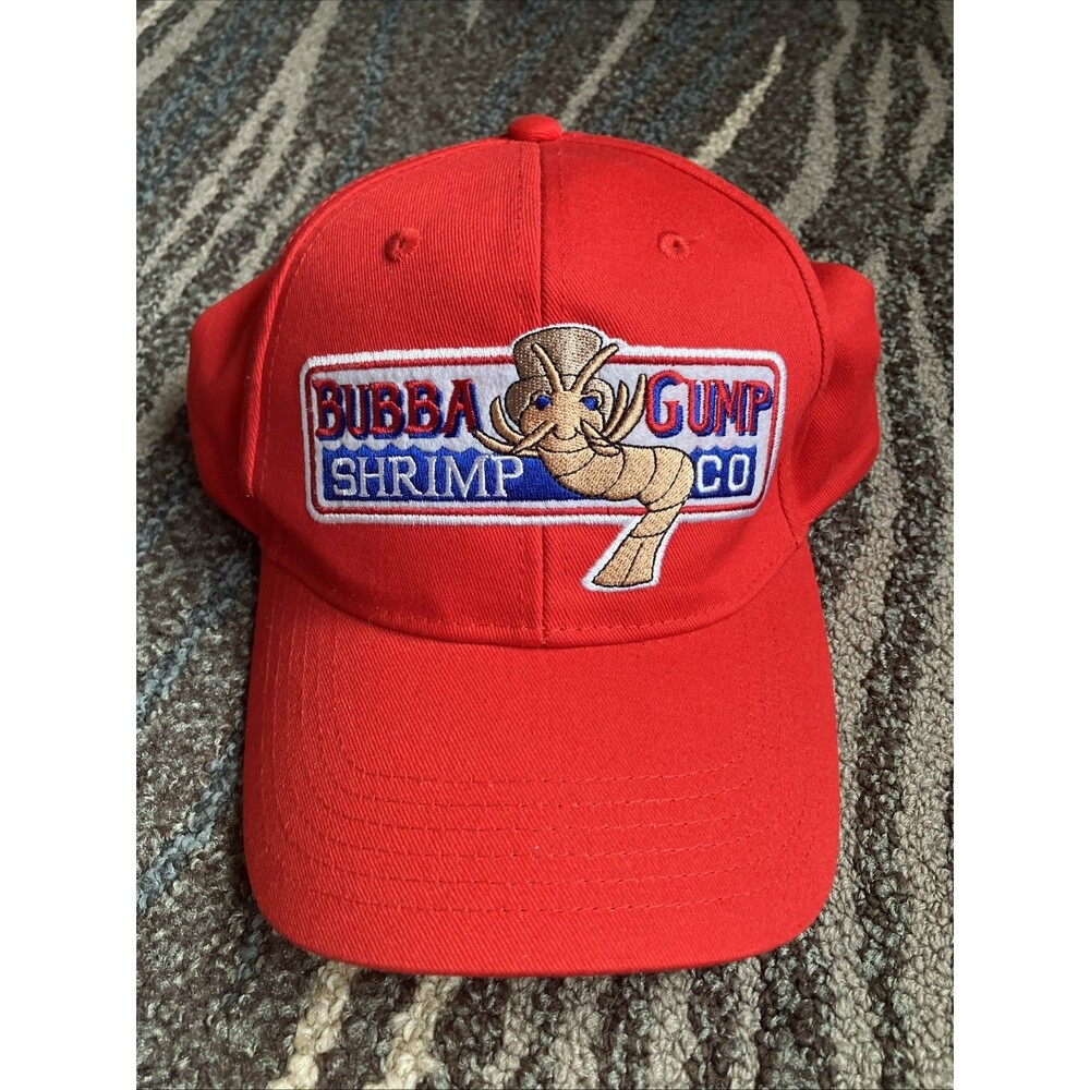Bubba Gump Shrimp Co. Red Baseball Cap Forrest Gump Adjustable Hat Excellent
